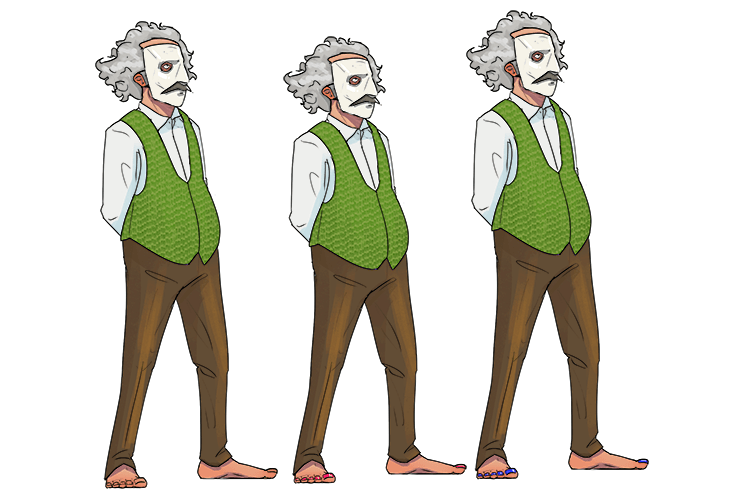 By looking at the toes they could tell who was the real Einstein, even though they were all wearing masks, because all the others wore bright nail varnish on their toes